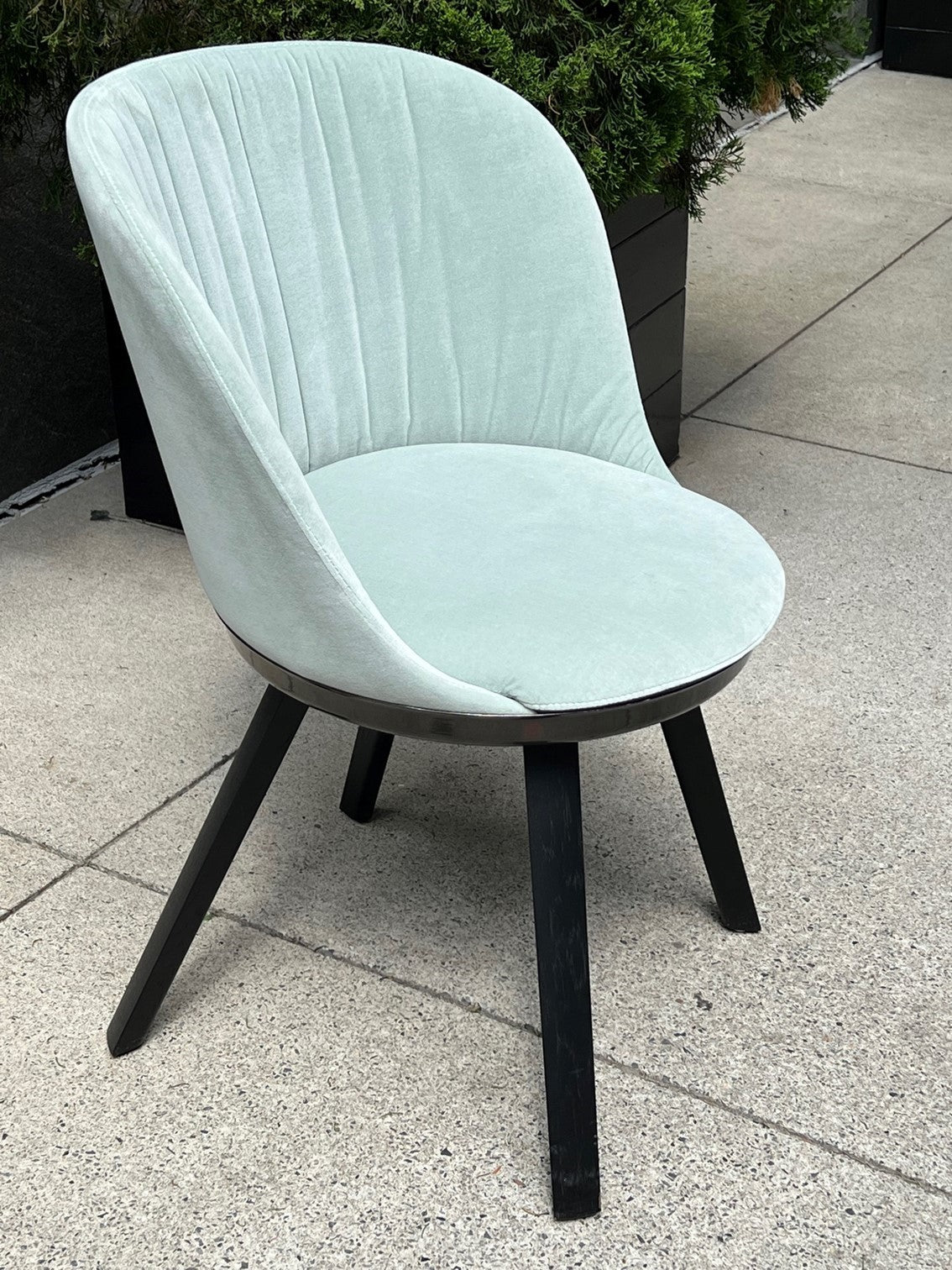 dining chair in blue velvet