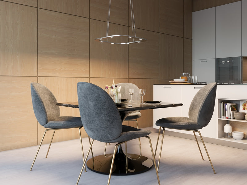 Byok Piani Quadro Pendant LED Lamp in High Gloss Polished Finish Downlight in a Dining Room  German  Pendant  Light