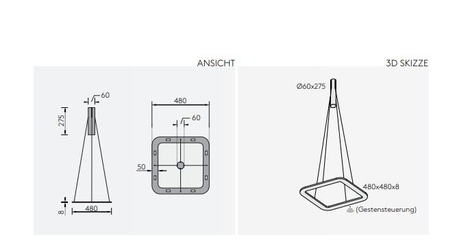 Byok Piani Quadro Pendant Lamp Dimensions