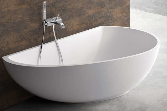 Mastella Vanity Freestanding Bathtub in white cristalplant in a contemporary Italian designer bathroom